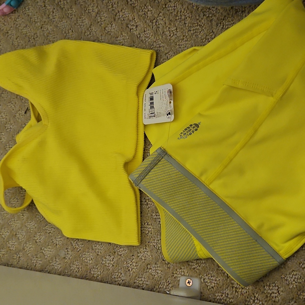 NWT Free People Margarita Leggings And Lemon Sports Bra Set